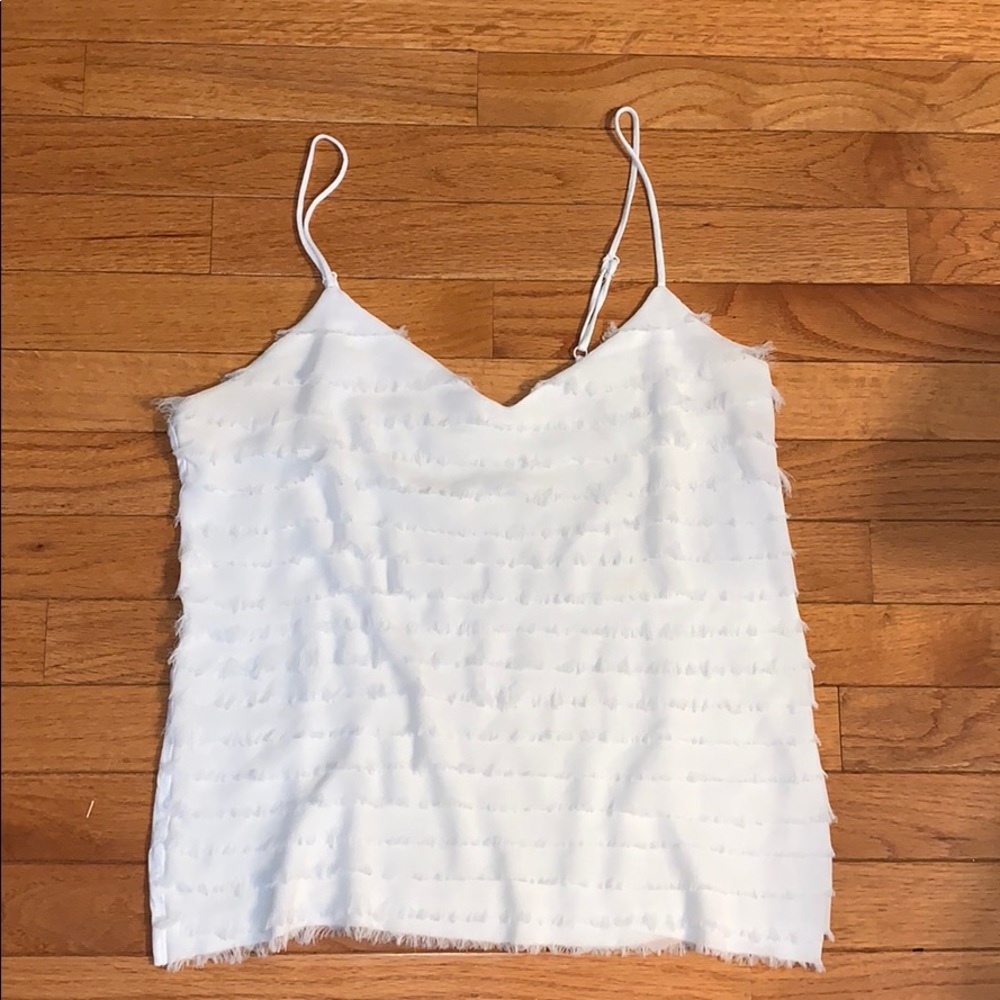 Fringe white dressy tank
